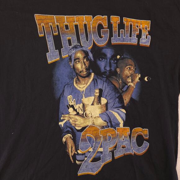 2Pac Tupac Thug Life Rap Short Sleeve T Shirt Mens Size Extra Large XL Black - Picture 4 of 9